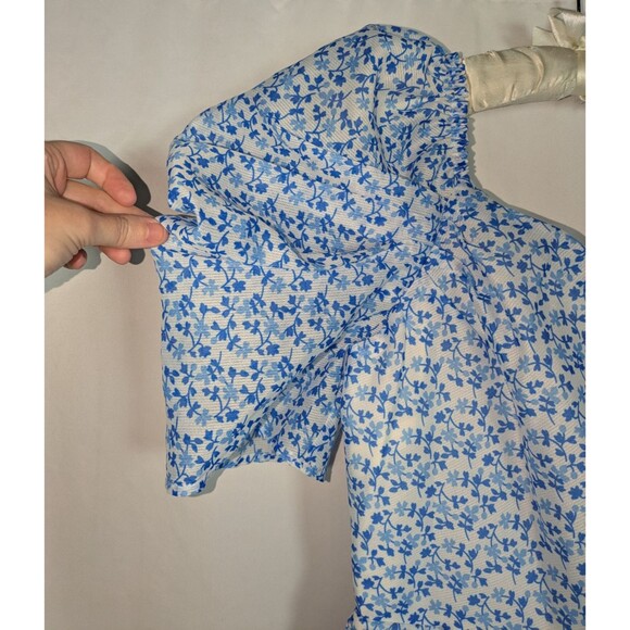 C/Meo Collective Dress 4 Women's Blue Floral Puff Sleeve Mini Come Across Dainty - Picture 4 of 9